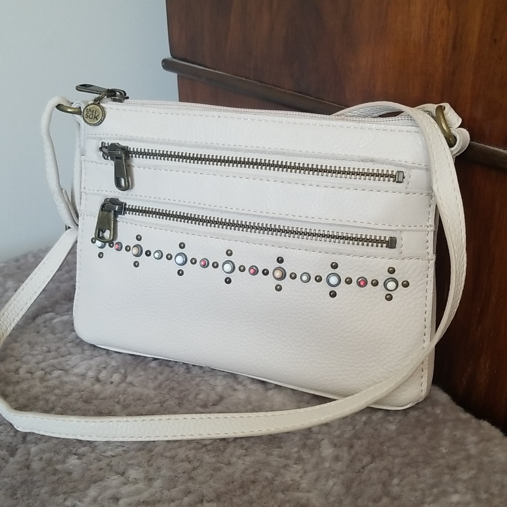 The Sak Cream Genuine  Leather Crossbody Bag